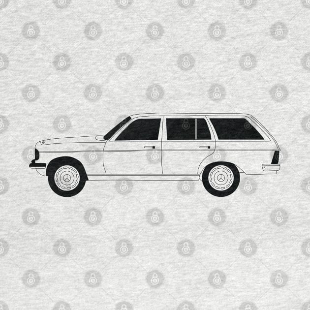 Mercedes W123 Black Outline by kindacoolbutnotreally